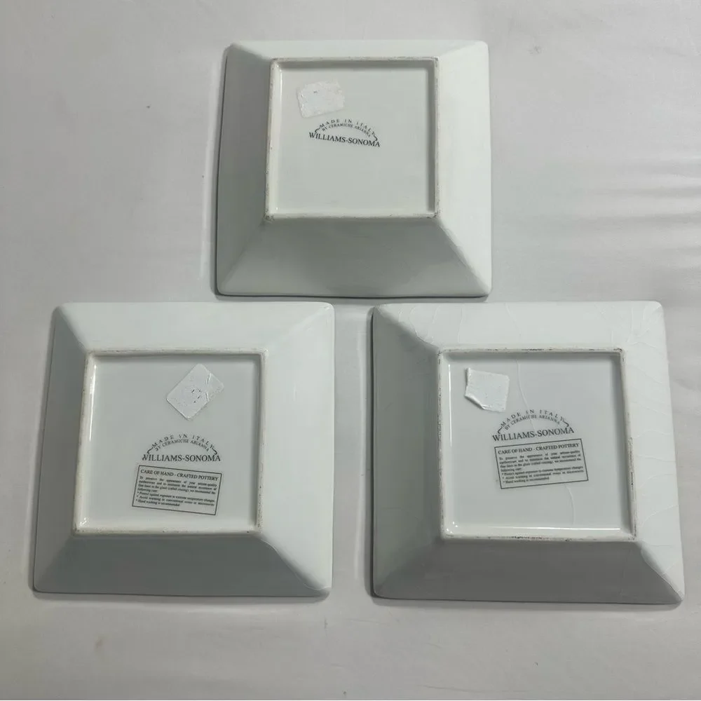 Williams Sonoma Ceramiche Arianna Set Of 3 GRAPE LEAF 8